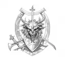 St Michael with sword and shield tattoo design idea