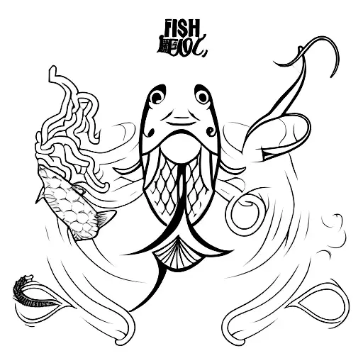 fish hook  tattoo design idea
