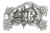 house tattoo design idea
