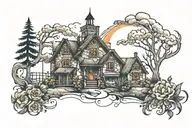 house tattoo design idea