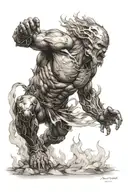 Prometheus stealing fire tattoo design idea