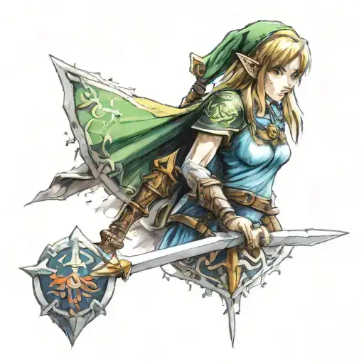 link zelda tears of the kingdom tattoo design idea