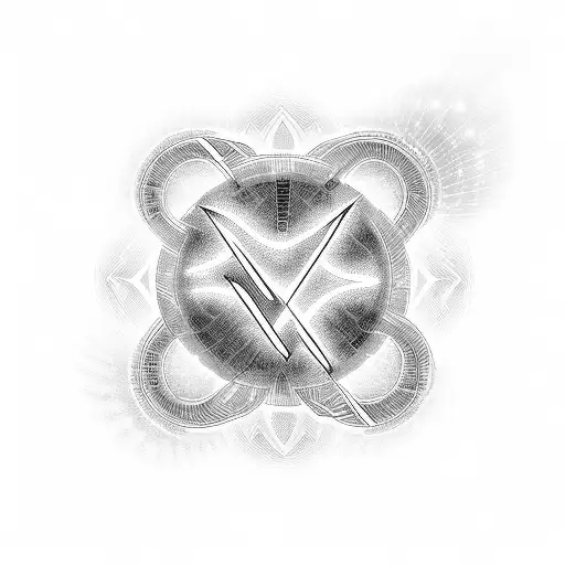 Numerology-inspired electricity symbols tattoo design idea