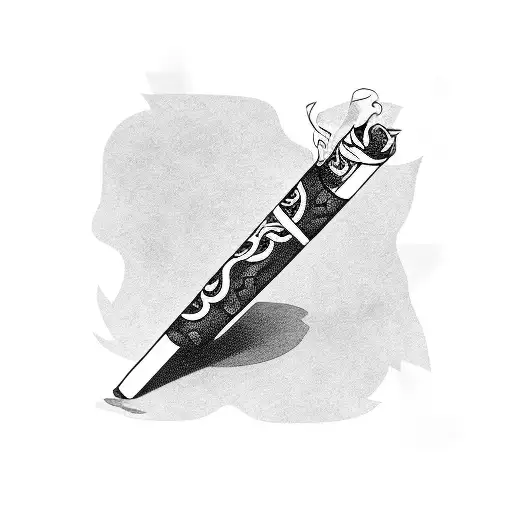 Cigarette and alcohol fusion tattoo design idea