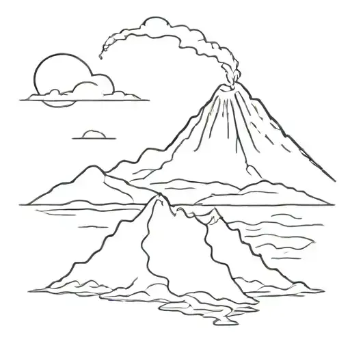 volcano nicaragua reptiles tattoo design idea