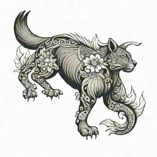 vocano nicaragua animals hidden within tattoo design idea