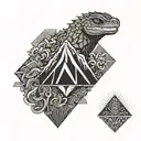 volcano nicaragua reptiles tattoo design idea