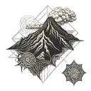 volcano nicaragua reptiles tattoo design idea