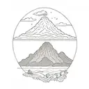 volcano nicaragua reptiles tattoo design idea