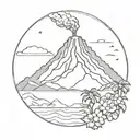 volcano nicaragua reptiles tattoo design idea