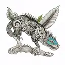 vocano nicaragua animals hidden within tattoo design idea