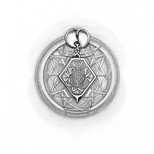 saint benedict medal tattoo design idea