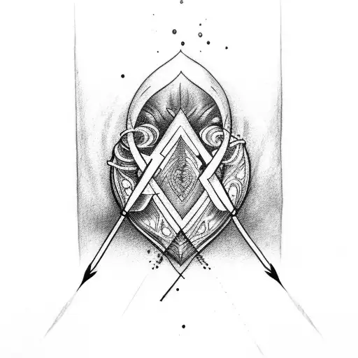 Hyacinth Tattoed in an arrow heart tattoo design idea