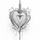 the name Hyacinth Tattoed in an arrow heart tattoo design idea