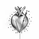 Hyacinth Tattoed in an arrow heart tattoo design idea