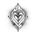 Hyacinth Tattoed in an arrow heart tattoo design idea