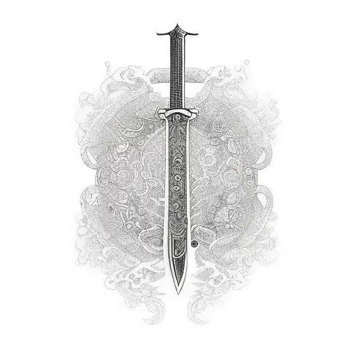 Sketch Sword Tattoo Idea - BlackInk AI