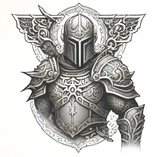 Incorporate the Armor of God symbols into a half sleeve design representing the strength of a single father warrior tattoo design idea
