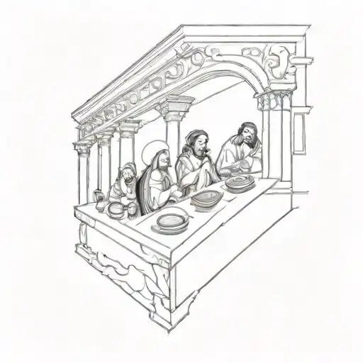 the last supper tattoo on the inside side of the triceps in the arm  tattoo design idea