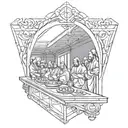 the last supper tattoo on the inside side of the triceps in the arm  tattoo design idea