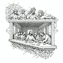 the last supper tattoo on the inside side of the triceps in the arm  tattoo design idea