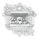 the last supper tattoo on the inside side of the triceps in the arm  tattoo design idea