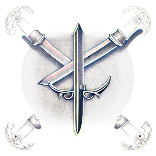 sword with 3 xs inside the blade tattoo design idea
