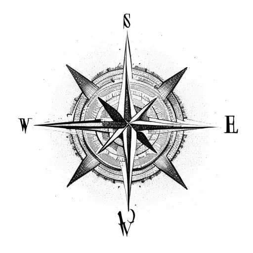 A compass surrounded by memorial woods, symbolizing guidance and remembrance tattoo design idea