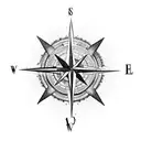A compass surrounded by memorial woods, symbolizing guidance and remembrance tattoo design idea