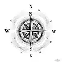 A compass surrounded by memorial woods, symbolizing guidance and remembrance tattoo design idea