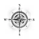 A compass surrounded by memorial woods, symbolizing guidance and remembrance tattoo design idea