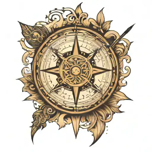 viking compass tattoo design idea