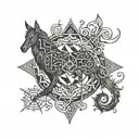 Nordic symbols of entropy tattoo design idea