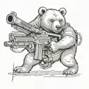 bear with a machine gun tattoo design idea