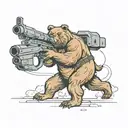 bear with a machine gun tattoo design idea