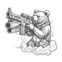 bear with a machine gun tattoo design idea
