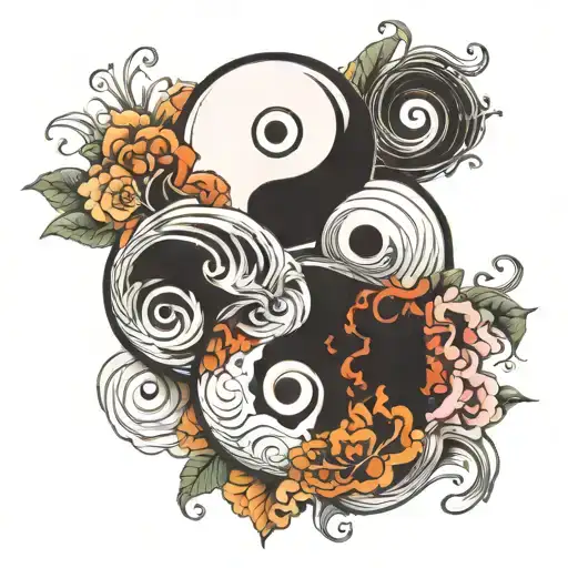 take care of the ying yang tattoo design idea