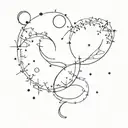 Pisces Taurus intertwined constellation  tattoo design idea