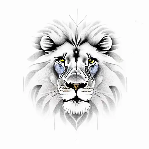 lion with color tattoo design idea