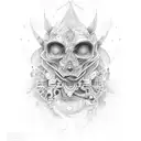 madre de la mano de un niño y una niña tattoo design idea