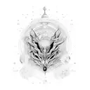 madre de la mano de un niño y una niña tattoo design idea