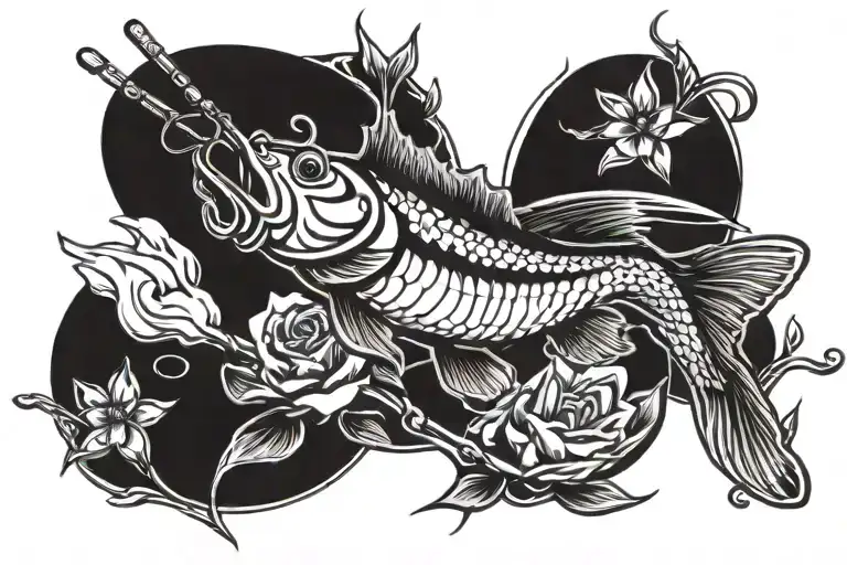 fishing memorial tattoo for dad tattoo design idea