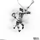 Design a tattoo showcasing the strength and agility of lacrosse players tattoo design idea