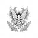 coffin with gothic lace  tattoo design idea