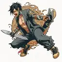 Chainsaw Man falling tattoo design idea