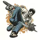 Chainsaw Man falling tattoo design idea