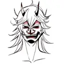 Hannya mask tattoo design idea