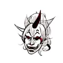 Hannya mask tattoo design idea