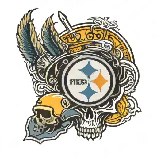 Steelers logo incorporating elements tattoo design idea