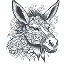 donkey with 909  tattoo design idea